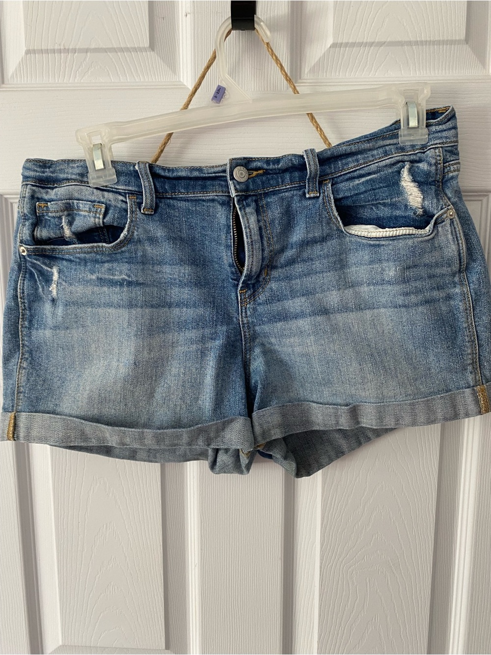 Old Navy Light Blue Rolled-Hem Denim Shorts